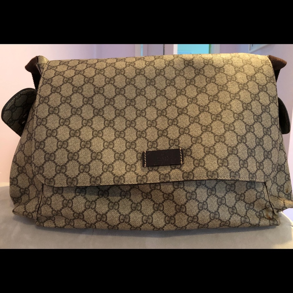 Gucci diaper bag.
